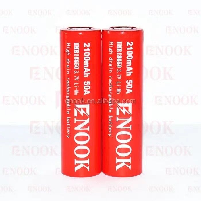 Bateria portátil 18650 Li-Ion de alta descarga 2100mAh 3.7V Max 50A com topo plano