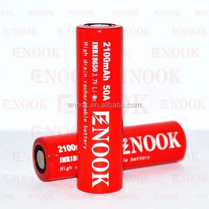 Bateria portátil 18650 Li-Ion de alta descarga 2100mAh 3.7V Max 50A com topo plano