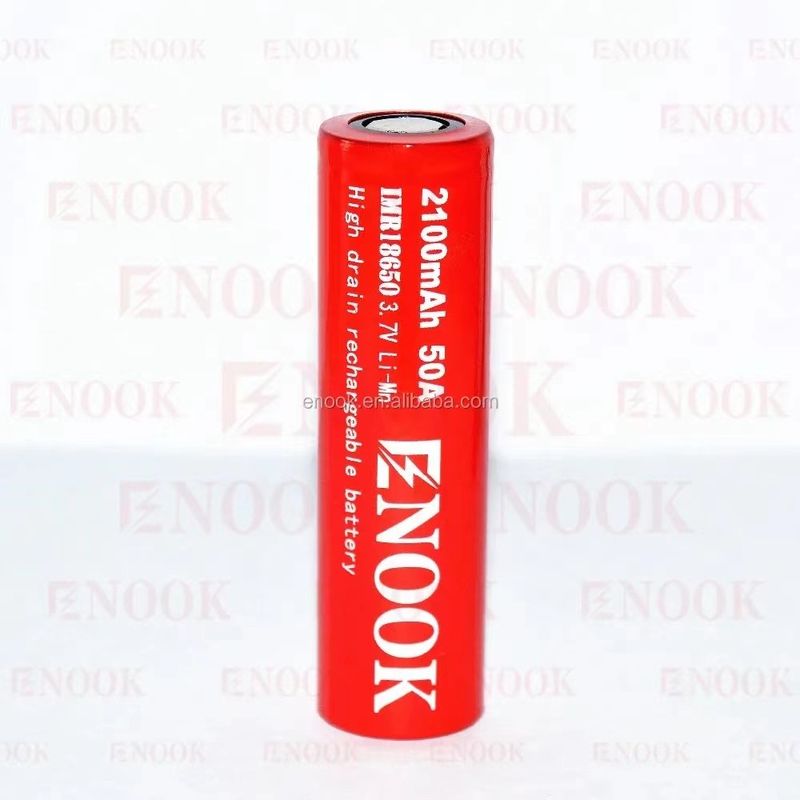 Bateria portátil 18650 Li-Ion de alta descarga 2100mAh 3.7V Max 50A com topo plano