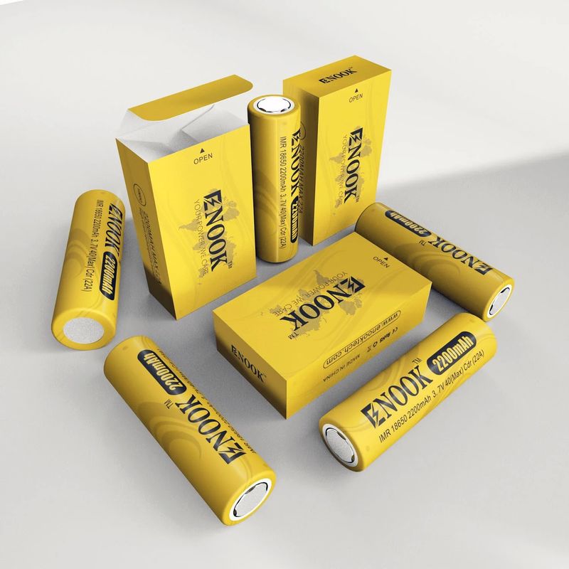 Doublepow preço por atacado 18650 3.7V 2200mah bateria recarregável célula 40A 3.7V mod 18650 bateria de iões de lítio amarelo