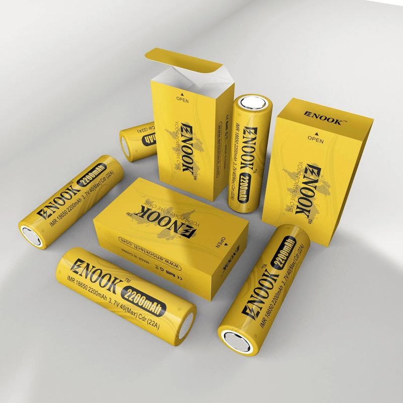 Doublepow preço por atacado 18650 3.7V 2200mah bateria recarregável célula 40A 3.7V mod 18650 bateria de iões de lítio amarelo