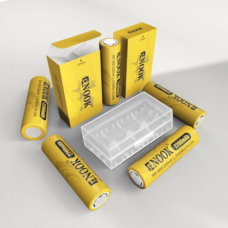 Doublepow preço por atacado 18650 3.7V 2200mah bateria recarregável célula 40A 3.7V mod 18650 bateria de iões de lítio amarelo
