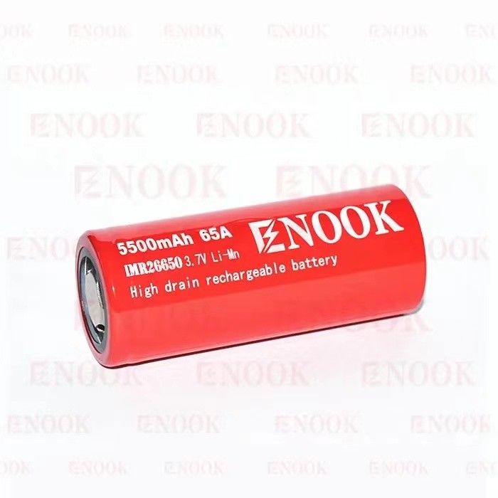 Mais vendido Enook 26650 células de lítio 5500mAh 65A bateria recarregável de alta descarga 3,7V bateria de topo plano