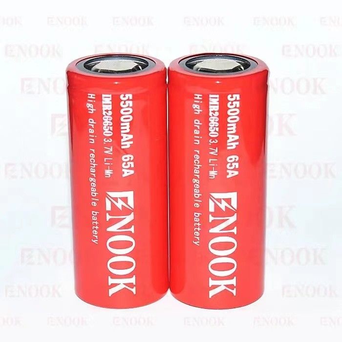 Mais vendido Enook 26650 células de lítio 5500mAh 65A bateria recarregável de alta descarga 3,7V bateria de topo plano