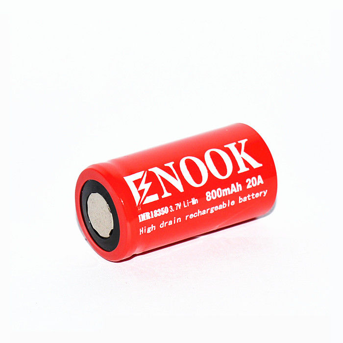 Bateria recarregável IMR Li Ion 800mAh 20amp 18350 Li Mn Bateria para lanterna
