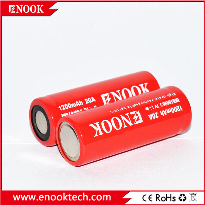 18490 Bateria de íon de lítio cilindro 1200mAh 3.7V 20A Para bicicleta elétrica