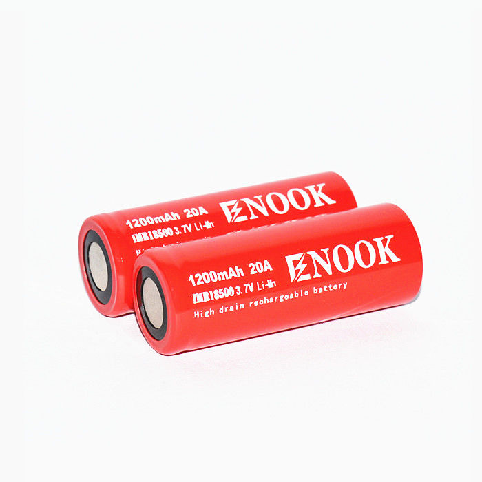 Enook 1200mAh 20A Bateria de íons de lítio Célula 3.7V 18500 Bateria recarregável de íons de lítio