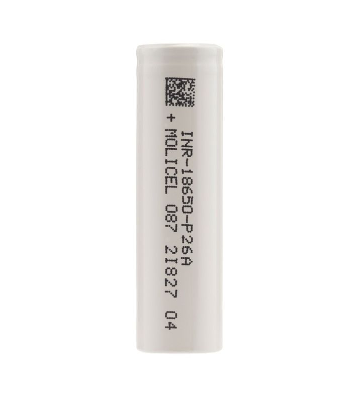 Molicel P26A 18650 Célula de bateria Íon de lítio 35A 3.7 V Bateria recarregável 2600mah