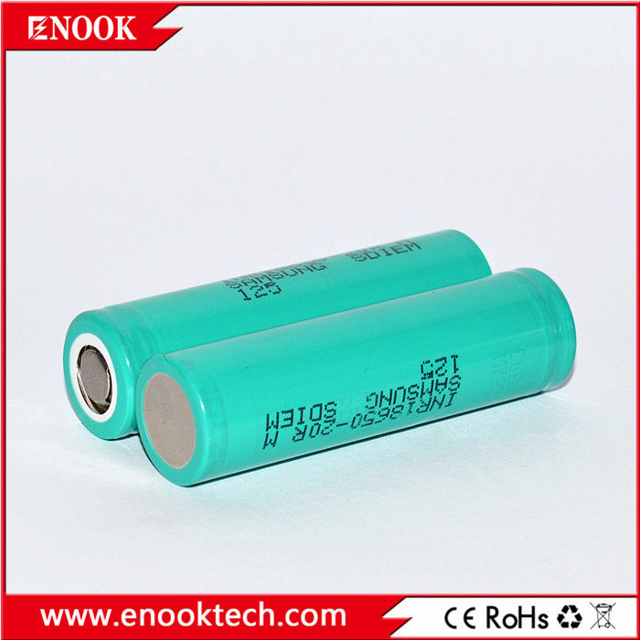 Em estoque 18650 samsung 20R 3.7v 2000mah 18650 Bateria de lítio recarregável de íons de lítio para bateria