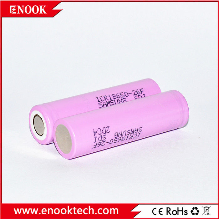 ICR18650 2200 mAh samsung-26F 3.7V Bateria recarregável de íons de lítio com alta taxa de descarga