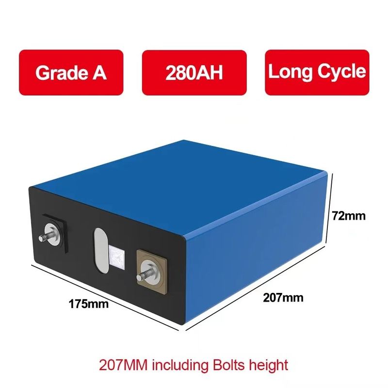 Bateria de ciclo profundo de íons de lítio monômero grau A 300Ah 3.2V Células LFP prismáticas