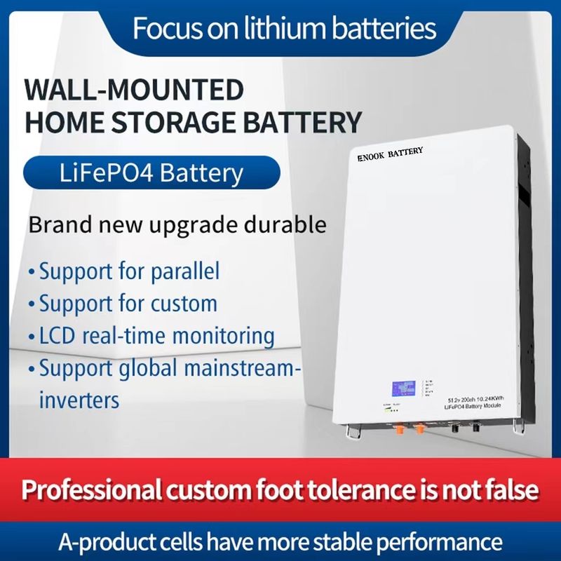 51.2V LiFePO4 Bateria de armazenamento de energia solar doméstica personalizada para inversor híbrido