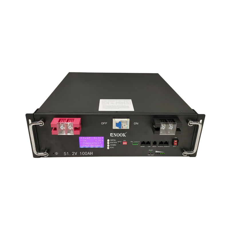 Enook Bateria de lítio 51.2V 100ah 200ah LiFePO4 Bateria de rack de servidor com ecrã LCD para sistema de armazenamento de baterias domésticas
