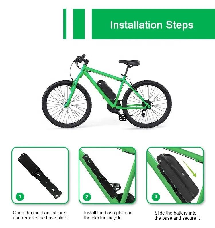 10ah 13ah 15ah 20ah 25ah 1000w 36v 48v 24v Lítio Hailong Ion Bafang eléctrica e bicicleta Bicicleta Pacote Bateria de Lítio Preta