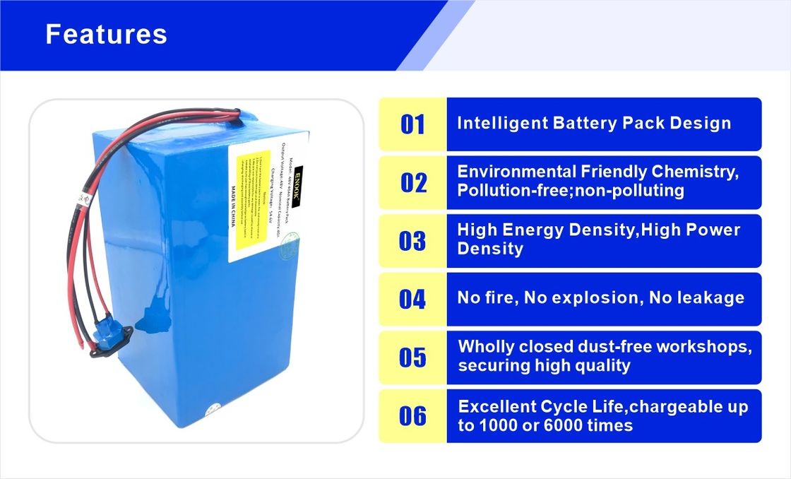 Bateria de 36 V de íons de lítio para scooter eléctrico com materiais ecológicos