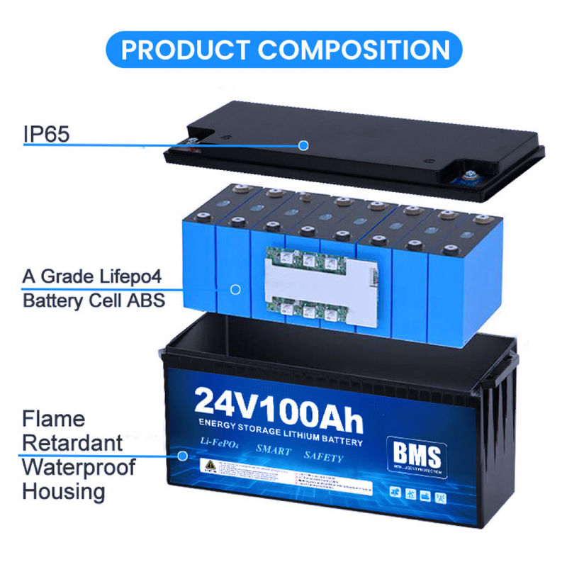 12V 24V LFP Baterias Li-Ion 50ah 100ah 150ah 200ah 300ah 400ah para Sistema de Armazenamento de Energia Solar