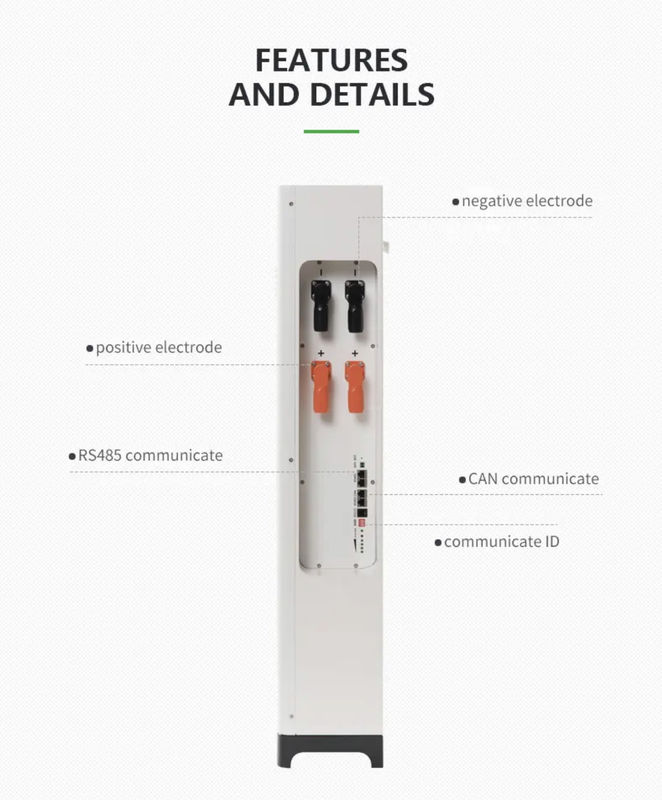 Sistema de armazenamento de energia solar de rede híbrida 10 ~ 20 Kwh Potência de saída 15PCS LifePO4 Bateria de lítio paralela
