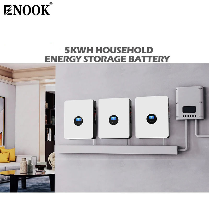 5.12kWh Bateria única Bateria de armazenamento de energia doméstica LiFePO4 com 6000 ciclos de vida