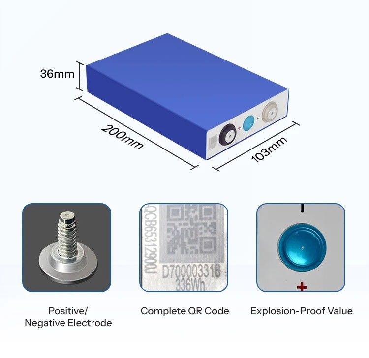 Grau A 8000 Ciclos 3.2V Baterias de íons de lítio 50ah 105ah 120ah 280ah 12v 24v 48v Lifepo4 Bateria
