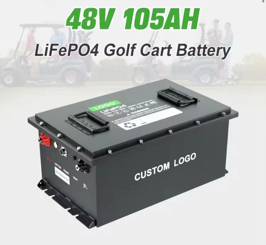 Carrinho de golfe elétrico Baterias de íons de lítio com Bluetooth e voltagem de carga de 58,4V