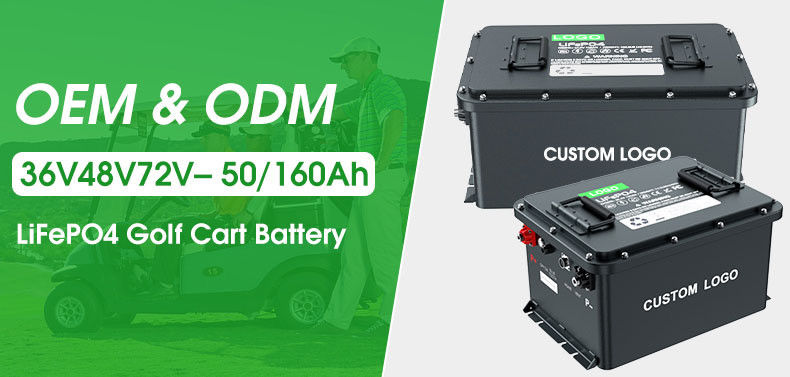 IP67 Bateria de Fósforo de Ferro de Lítio Carrinho de Golfe Lifepo4 Bateria de Íons de Lítio 51.2v Ciclo profundo